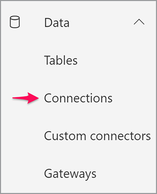 Connections menu in the Microsoft Power Automate site