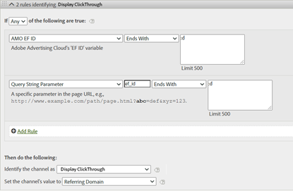 Example of a display click-through rule