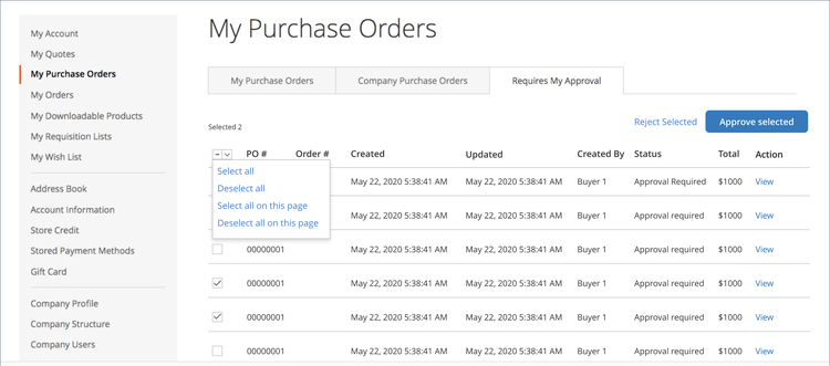 My Purchase Orders