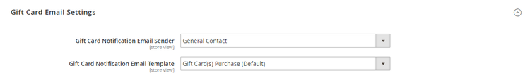 Gift Card Email Settings