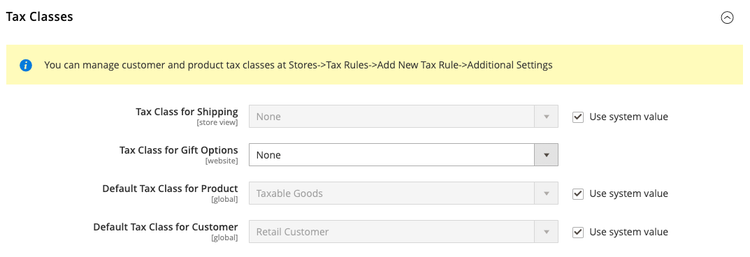 Tax Classes