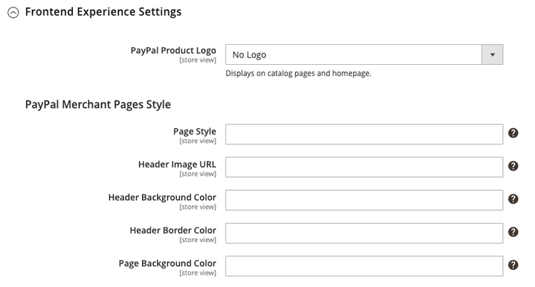 Frontend Experience Settings