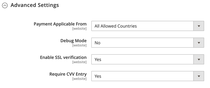 Advanced Settings