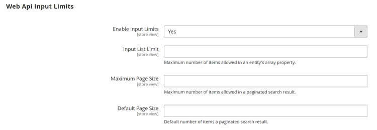 Web Api Input Limits