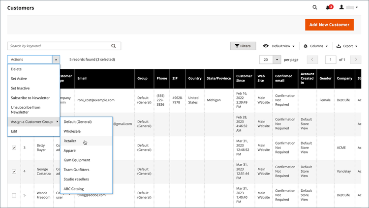 Assign a Customer Group