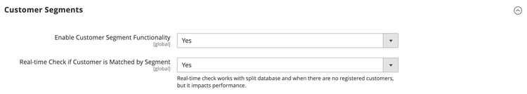 Customers configuration - customer segments