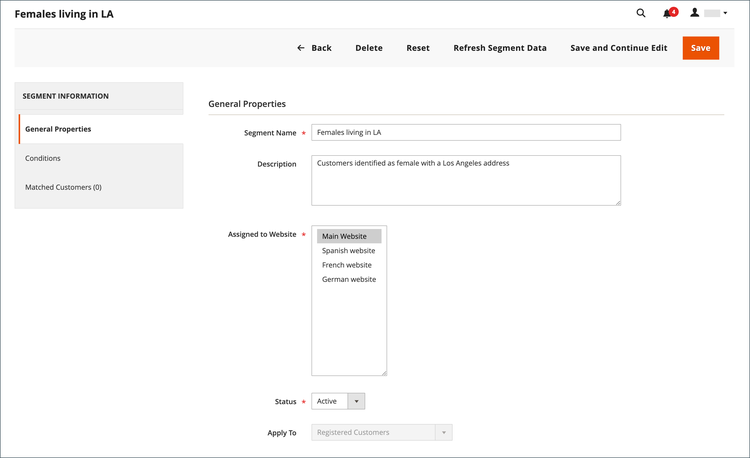 Segment properties