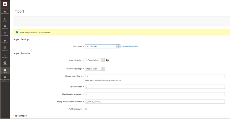 Import product data and sources