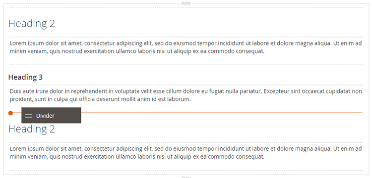 Divider separating sections of text