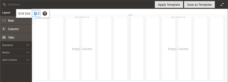 Grid divisions on row with two columns