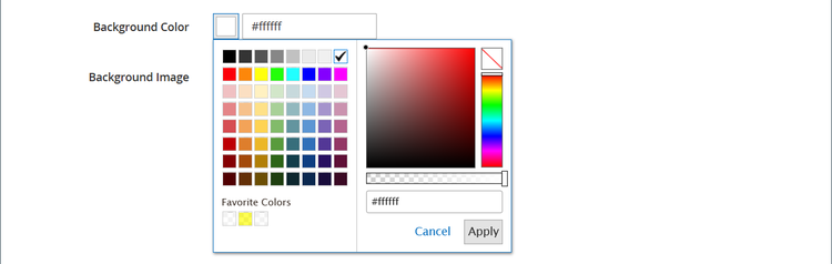 Choosing a color swatch