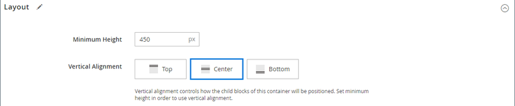 Setting the minimum height and vertical alignment