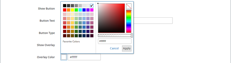 Banner settings - button overlay color