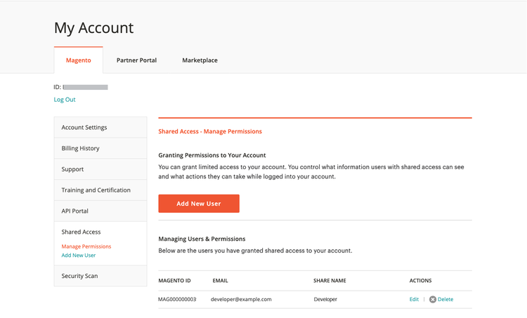 Manage permissions for shared access