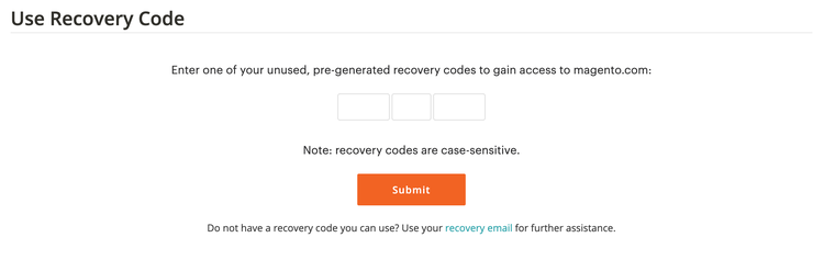 Enter recovery code