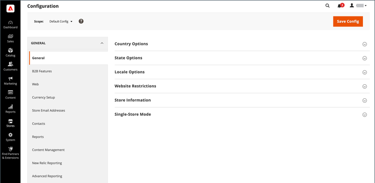 General configuration - store details