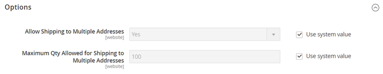 Multiaddress Shipping Options