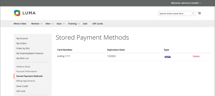 Stored Payment Methods