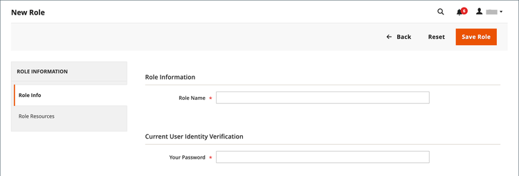 System permissions - role information