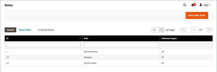 Admin - user roles