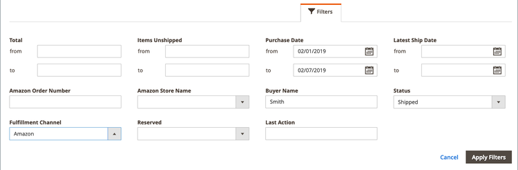 Filters control example