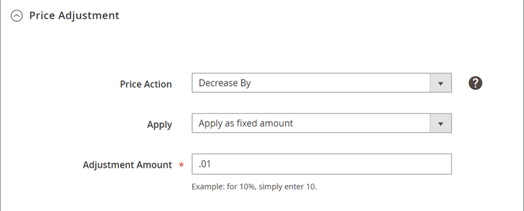 Intelligent repricing rule - price adjustment