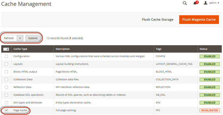 cache management