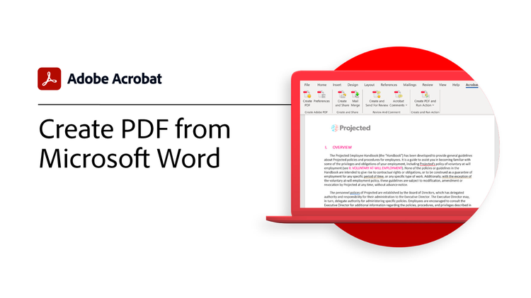 Create PDF files from Microsoft Word