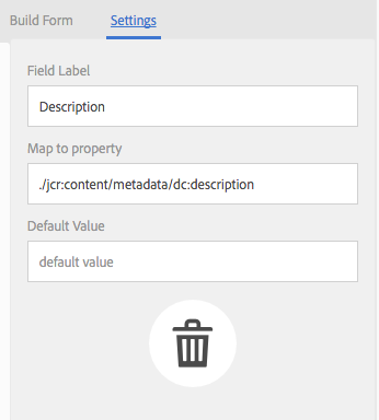 Setting of a component in metadata profile