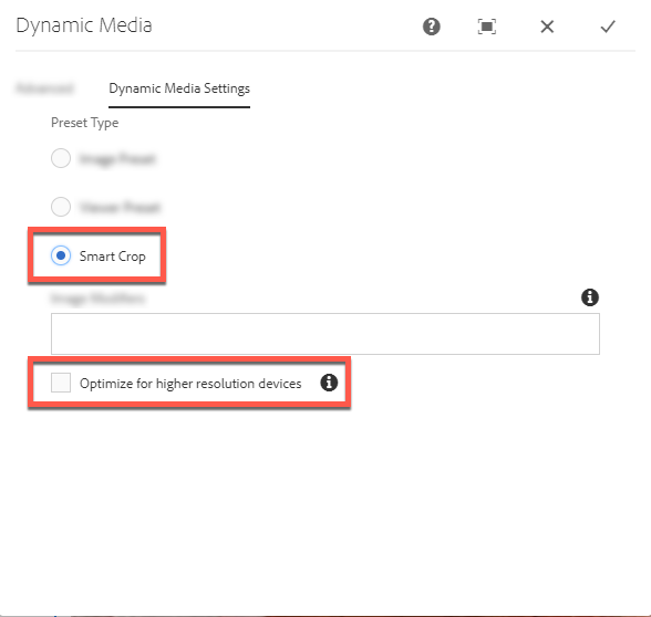 device pixel ratio setting for smart crop