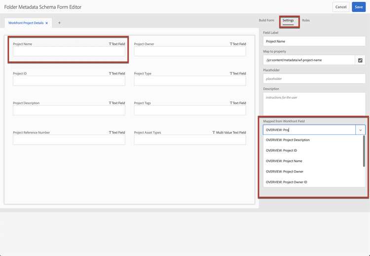 metadata mapping config