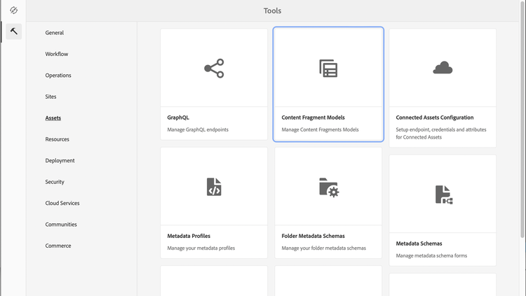 Content Fragment Models in Tools