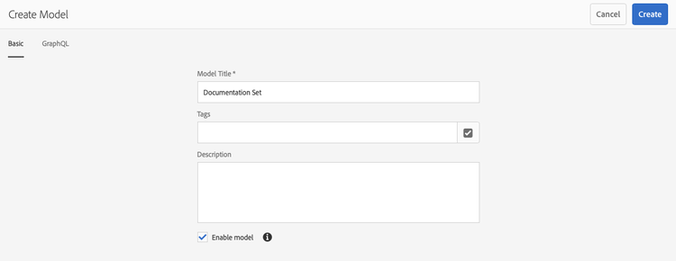 Create Content Fragment Model