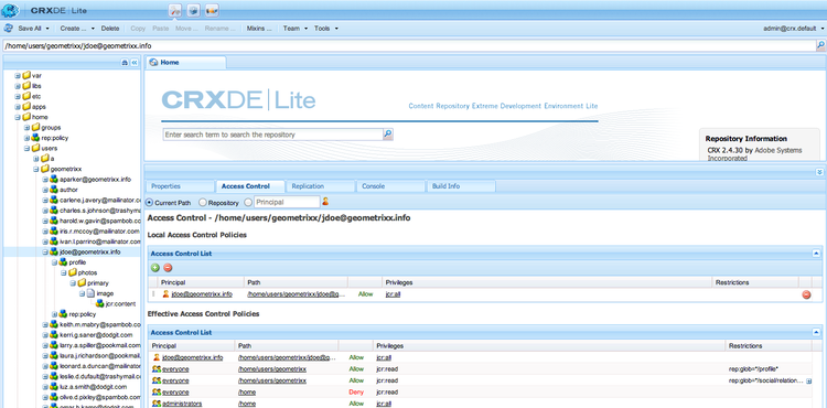 Managing ACLs in CRXDE