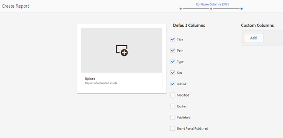 Select or cancel selection of report columns