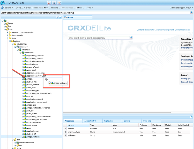 Editing a DWG file in CRXDE Lite