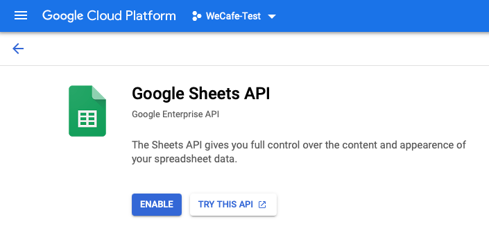 Google sheets API