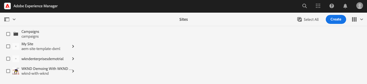 New demo site in sites console