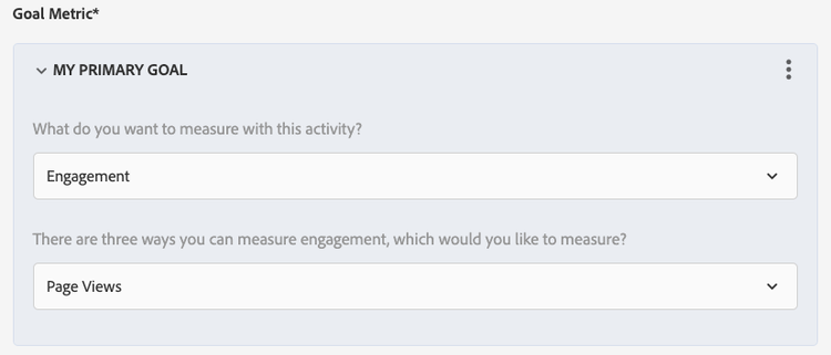 A/B Test Goal Metric