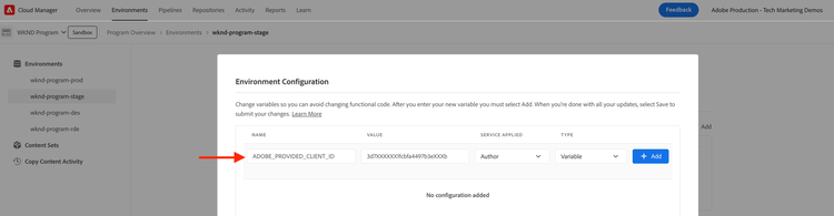 Adobe Cloud Manager - Environment Configuration