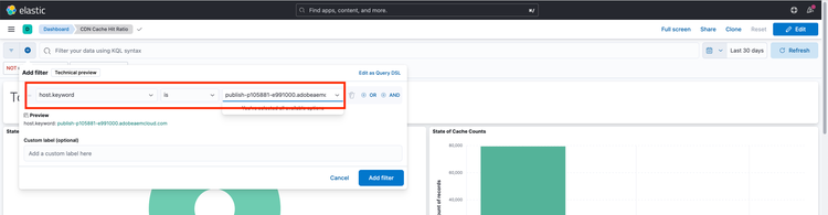 Host Filter - Kibana Dashboard