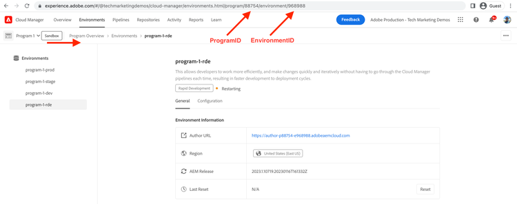 Program and Environment ID