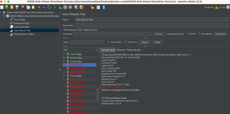 503 Response JMeter - ModSecurity