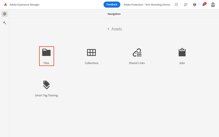 Navigate to assets files