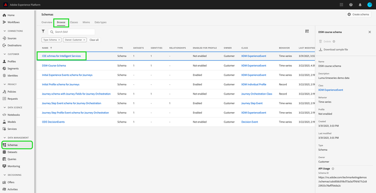 Navigate to schema