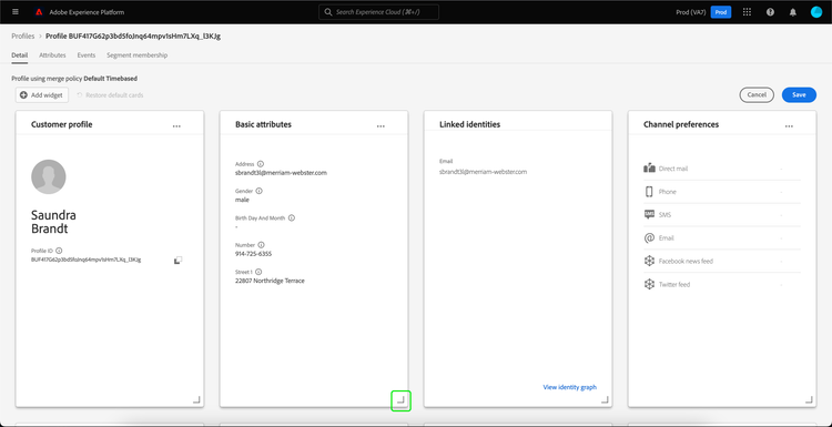 The resize button is highlighted within the Basic attributes card.