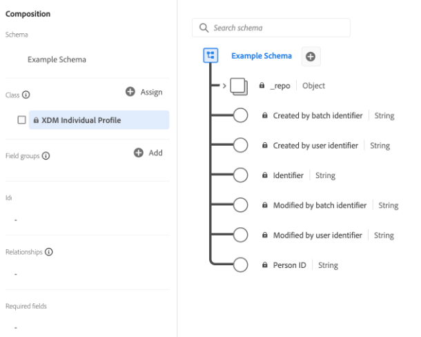 The XDM Individual Profile within the Schema Editor.