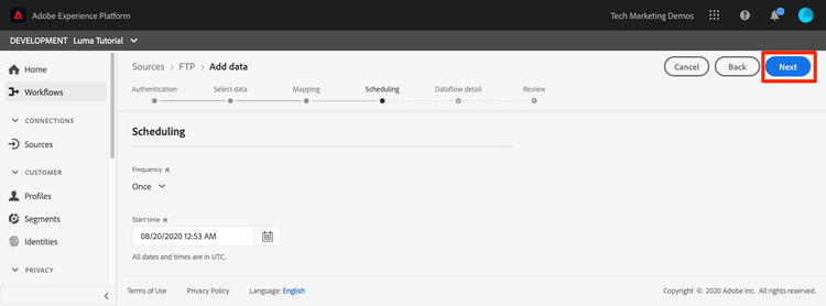 Schedule your data flow