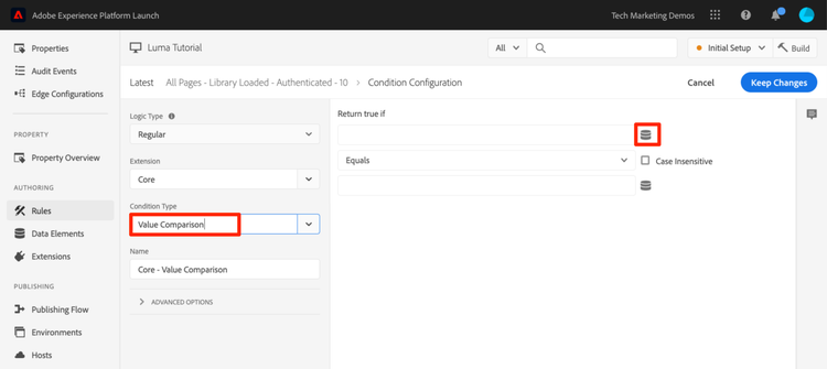 open the data element modal