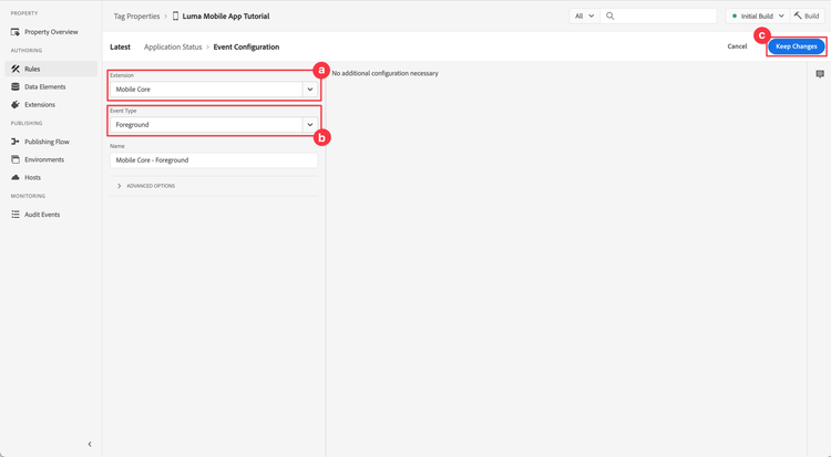 Rule Event Configuration